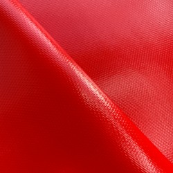 Ткань ПВХ 600 гр/м2 плотная, Красный (Ширина 150см), на отрез  в Сочи