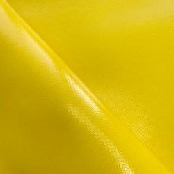 Ткань ПВХ 600 гр/м2 плотная, Жёлтый (Ширина 150см), на отрез  в Сочи