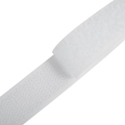 Контактная лента 25мм цвет Белый (велькро-липучка, на отрез)  в Сочи