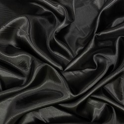 Ткань Атлас-сатин, цвет Черный (на отрез)  в Сочи