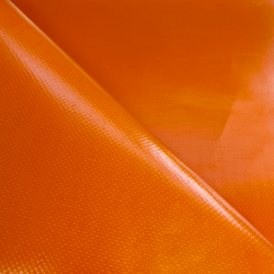 Ткань ПВХ 450 гр/м2, Оранжевый (Ширина 160см), на отрез  в Сочи