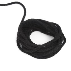 Шнур для одежды тип 2, цвет Чёрный (плетено-вязаный/полиэфир)  в Сочи