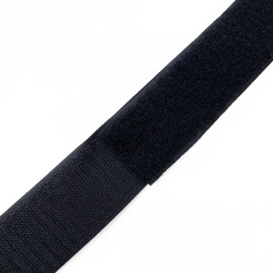 Контактная лента 40мм (38мм) цвет Черный (велькро-липучка, на отрез)  в Сочи